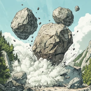 A gang of rocks that smash another rock to sniff them and get hi...