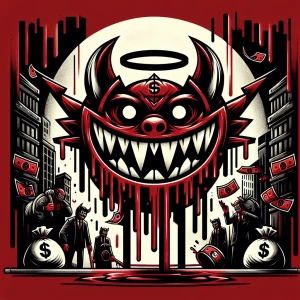 Brand logo name- money and hell themed background
Create clean a...
