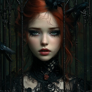 living in the cage, gothic interpretation, young lady