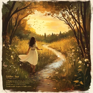 Suggestion:
“Golden hour magic ✨ Wrapped in warmth, kissed by t...