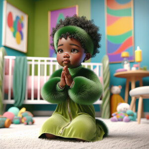 A 3D realistic illustration of a light-skinned African-American...