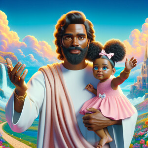 Create a 3D realistic artwork featuring the phrase 'Jesus Saves'...