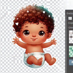 a single picture of a cute baby with curly hair tan skin wearing...