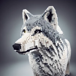 Wolf with white and gray fur