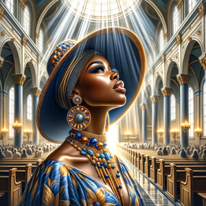 Create an airbrush oil painting of an African American woman wit...