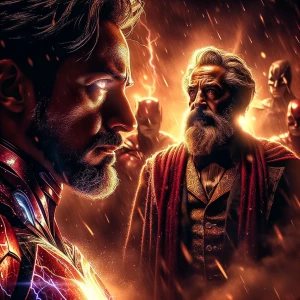 Genera la scena della morte di personaggi della Marvel rendendol...