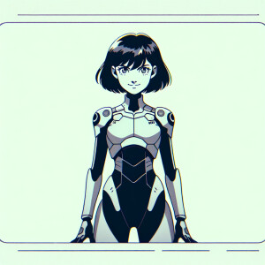 1990s anime screencap, girl a plugsuit, standing with hands on h...