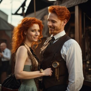 Photorealistic image, ginger haired, pale skin, beautiful  femal...