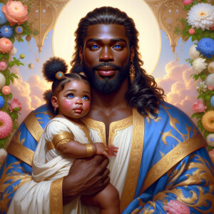 Generate an image of a very handsome, light-skinned African-Amer...