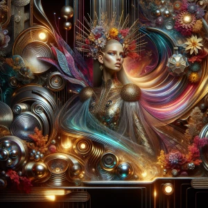 In a dreamily ethereal forest, a luminous mythological nymph app...