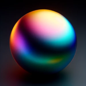 A 3-dimensional sphere with a smooth gradient of all colors tran...