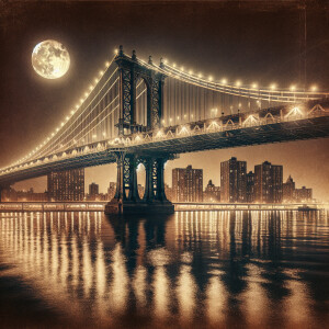 An ultra real high definition portrait of the manhattan bridge a...