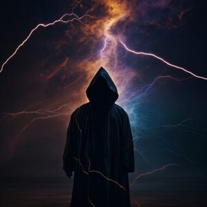 A captivating and dramatic abstract artwork . Set against a dark...