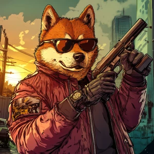 MEME DOGE in GTA art style — — highly detailed character portra...