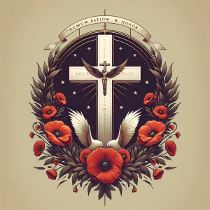 Generate a beautiful Christian image in honor of me Memorial Day...
