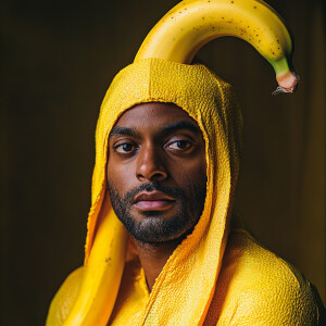 A man in a banana costume