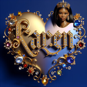 VCraft a 3-D image showcasing the name 'KAREN' in a luxurious go...