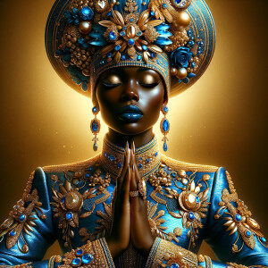 Create an illustration that embodies spirituality and a deep con...