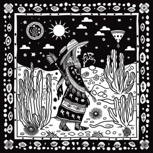 Create an image that represents the Navajo Culture for a colorin...