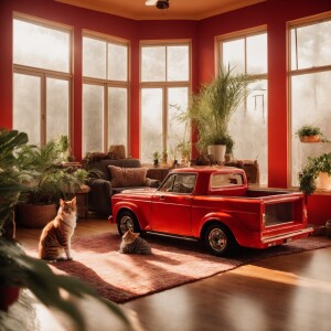 A cozy living room with wooden flooring and modern decor. In the...