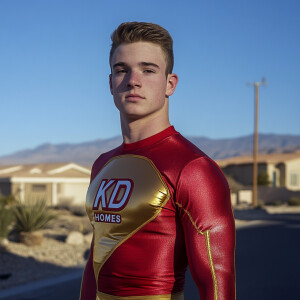 Matt Goetz a high school teenager in  appearance, wears a body c...