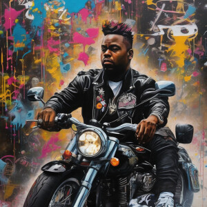 Motorcycle barbers fat black
men