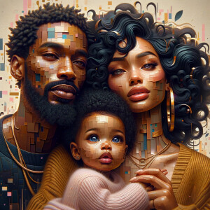 A 3D hyper-realistic fusion of boho urbanism and picasso style i...