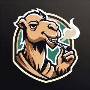 I want a stoner camel logo. Some sort of wise or whimsical looki...