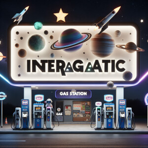 spaces gas station with the exact spelling name Intergasactic