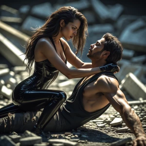 Create an ultra-realistic, high-resolution image capturing a cou...