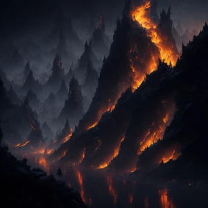 Ultra-photorealistic, cinematic wide establishing shot of a volc...