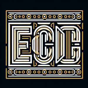 Ecw logo white text gold border
