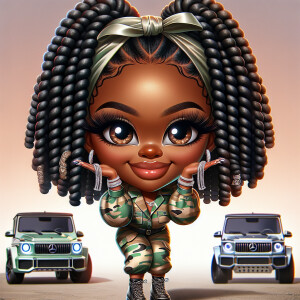 8k airbrushed painted high-quality caricuate a melanin-rich chib...