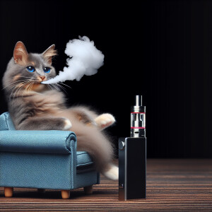 Cat vaping photo