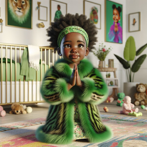 A 3D realistic illustration of a light-skinned African-American...