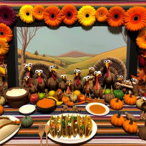 Modern fun thanksgiving background to stand in front of with tac...