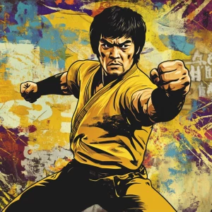 MEME PEPE in GTA art style — Bruce lee Kung Fu fighting — in the...