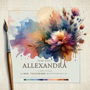 Create a watercolor advertisement for Alexandra Paint Studio