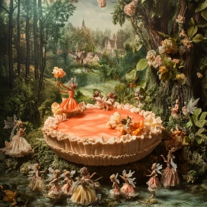 Please make a hyperrealistic vintage photo with fairy elf magica...