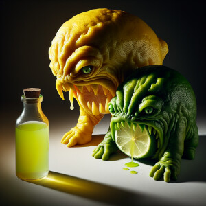 A unique and captivating photo, featuring two anamorphically-sha...