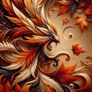 Autumnal, in the style of Yautja's (Hunter Predator),ultra-detai...