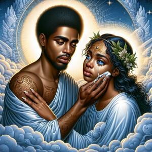 Ensure that the image distinctly represents both Jesus Christ an...