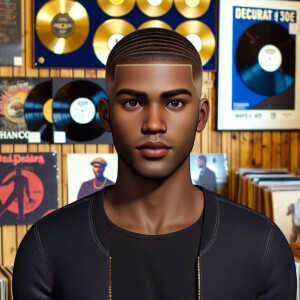 3D image of a Handsome LIGHT SKIN African American young man. Hi...