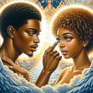 Ensure that the image distinctly represents both Jesus Christ an...