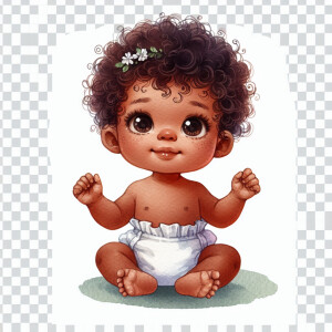 a single picture of a cute baby with curly hair tan skin wearing...