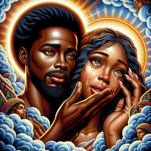 Ensure that the image distinctly represents both Jesus Christ an...