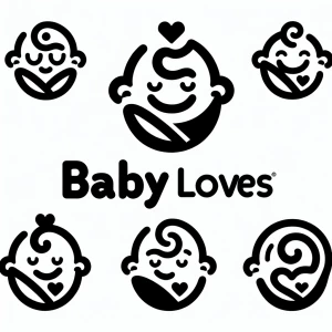 Design a series of logos for the brand "Baby Loves" featuring va...