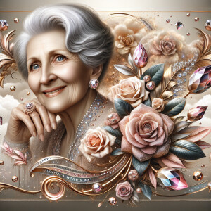 A horizontal portrait of a thi, smiling heavier, set 80-year-old...
