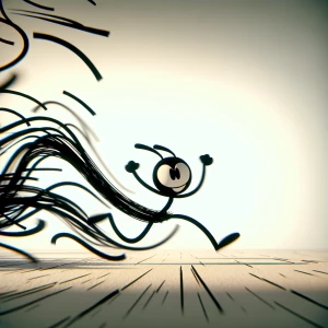 A black line jumping