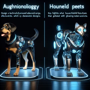 Design a cybernetic dog and a robotic cat with advanced technolo...